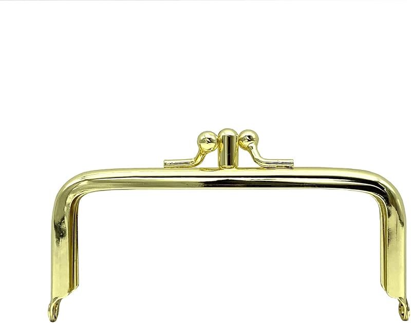 Rectangle Double-Pocket Glue-In Kiss-Lock Purse Frame, 4" x 1 3/4" (10 x 4.5 cm)