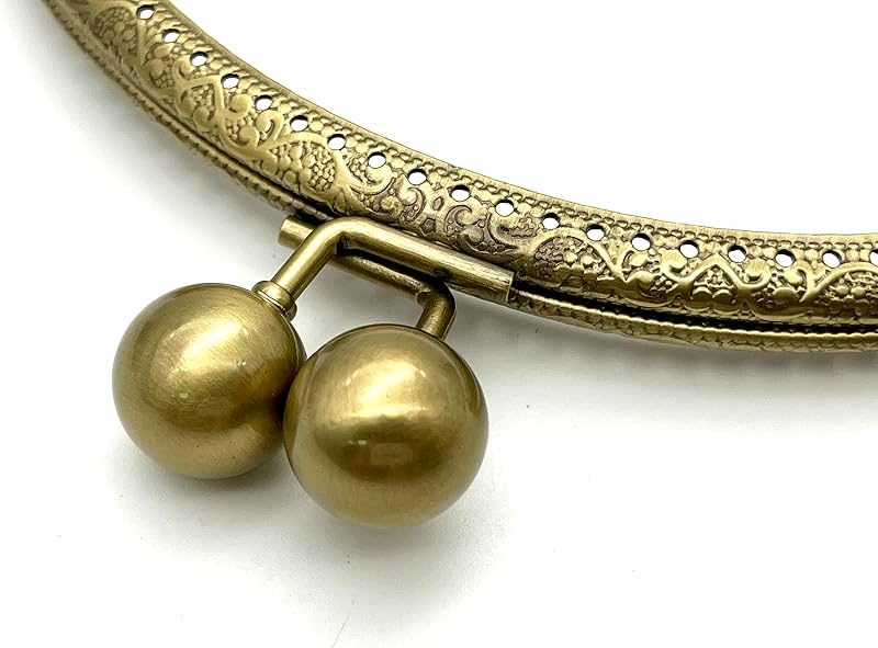 Half-Round Sew-In Kiss-Lock Purse Frame, 6 1/8" x 2 9/16" (15.5 x 6.5 cm)