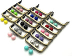 Half-Round Color-Ball Glue-In Kiss-Lock Purse Frame, 8 x 4 cm