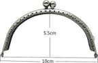 Half-Round Sew-In Kiss-Lock Purse Frame, 4" x 2 3/16" (10 x 5.5 cm) - 8mm Ball Clasp