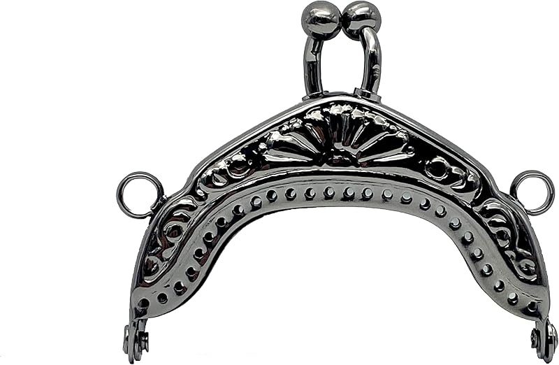 Vintage Embossed Sew-In Kiss-Lock Purse Frame, 2" x 1 3/16" (5 x 3 cm)