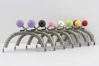 Half-Round Color-Ball Sew-In Kiss-Lock Purse Frame, 9 x 4 cm