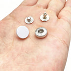 Zinc Alloy Flat top Cap snap Fastener Buttons Washable Press Stud for Sewing Leather Craft Clothing 1/2" (12 mm)