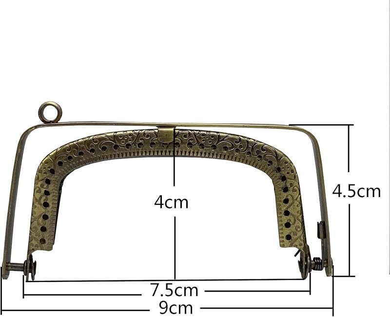 Rectangle Sew-In Kiss-Lock Purse Frame, 7.5 x 4 cm