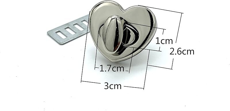 Heart Twist Turn Lock Clasp Purse Closure Lock Zinc alloying for Purse Bag Wallet Clutch Making