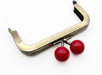 Rectangle Color-Ball Glue-In Kiss-Lock Purse Frame, 10.5 x 5 cm
