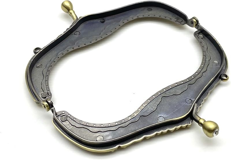 Vintage Embossed Sew-In Kiss-Lock Purse Frame, 5" x 2 5/8" (12.5 x 6.5 cm)