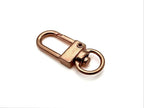 Mini Square-Top Push-Gate Swivel Clasp, Round Eye