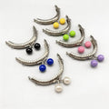 Color-Ball Sew-In Kiss-Lock Purse Frames, 3 1/2" x 2" (9 x 5 cm) - Set of 7 Colors, 16mm Balls