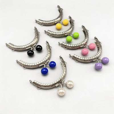 Color-Ball Sew-In Kiss-Lock Purse Frames, 3 1/2" x 2" (9 x 5 cm) - Set of 7 Colors, 16mm Balls