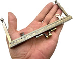 Rectangle Olive-Clasp Sew-In Kiss-Lock Purse Frame, 15 x 7 cm