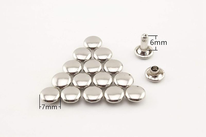 Double Flat Rivet Solid Brass Double Cap, Purse Rivet Studs for Leather Bag Making Clothing Shoes