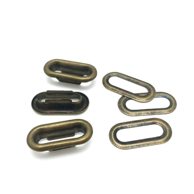 5/8" (15 mm) oval oblong grommets eyelets Nickel Anti brass Bronze Light gold