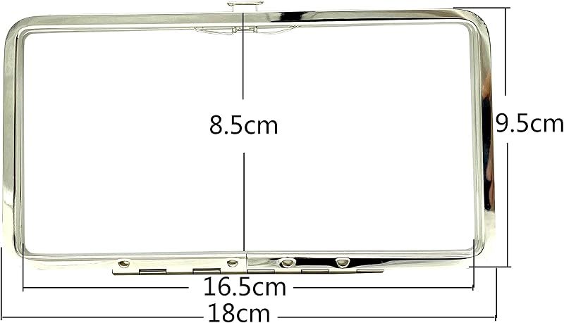 Rectangle Glue-In Kiss-Lock Purse Frame, 7" x 3 3/4" (18 x 9.5 cm)
