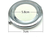 Round Compact Mirror Blank with White Insert Lid, 2 3/4" (7 cm)