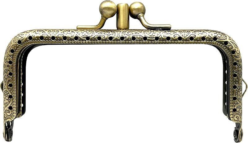 Rectangle Double-Pocket Sew-In Kiss-Lock Purse Frame, 11 x 5 cm