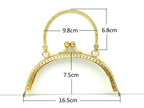 Half-Round Vintage Embossed Sew-In Kiss-Lock Purse Frame with Handles, 6 1/2" (16.5 cm)