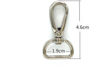 Push-Gate Swivel Snap Hook, D Eye (3/4", 4.6cm)