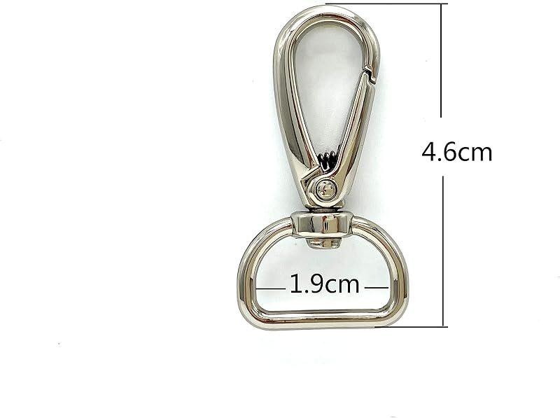 Push-Gate Swivel Snap Hook, D Eye (3/4", 4.6cm)