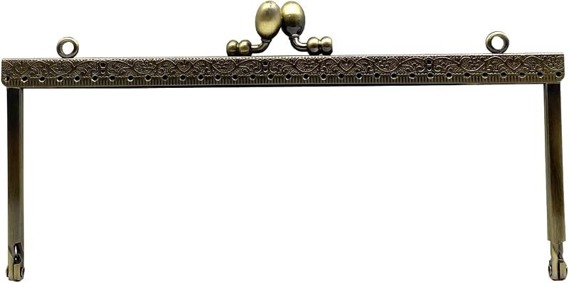 Rectangle Olive-Clasp Sew-In Kiss-Lock Purse Frame, 19 x 7.5 cm