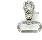 Compact Lobster-Claw Swivel Snap Hook, D-Ring Eye
