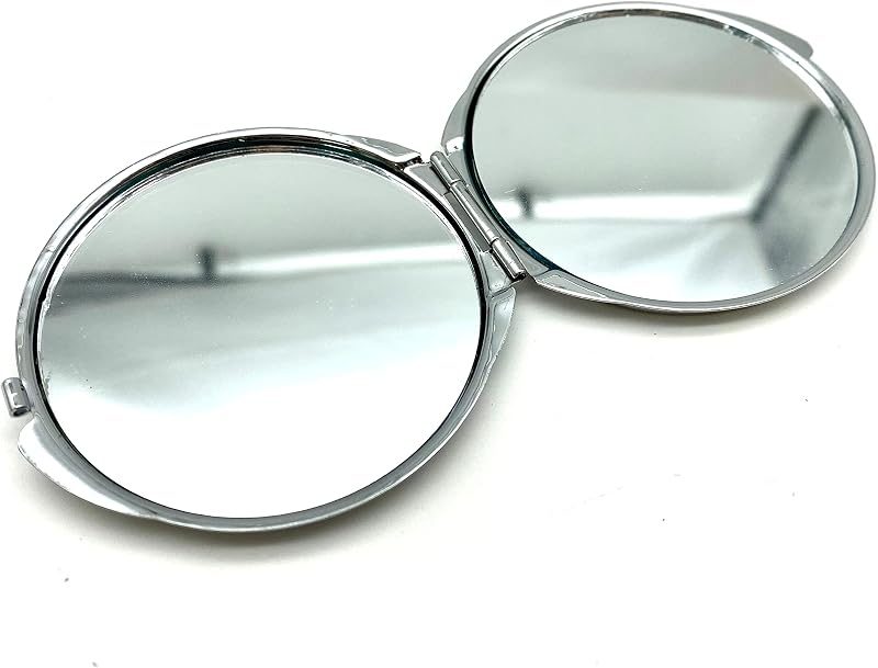 Round Compact Mirror Blank with Polished Metal Lid