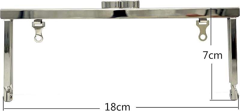 Rectangle Glue-In Kiss-Lock Purse Frame with Chain Loops