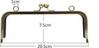 Rectangle Glue-In Kiss-Lock Purse Frame, 8" x 3" (20.5 x 7.5 cm)