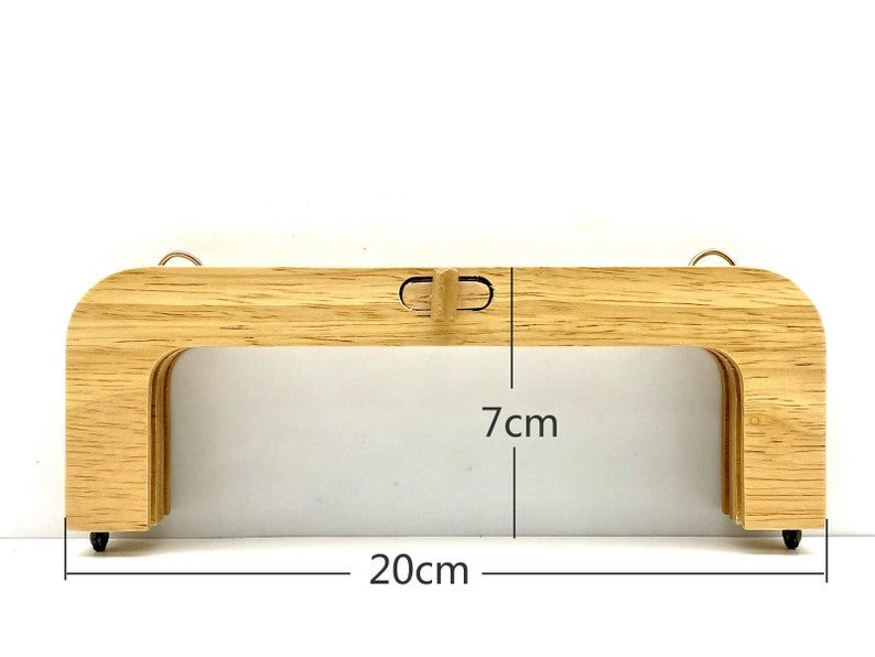 Wood Purse Frame with Push Lock, 8" (20 cm)