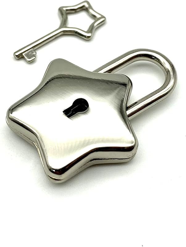 Bag Purse Clutch Padlock with Key Star Shape zinc alloying for Jewelry Necklace Charm Box Making hardware1.22 X
