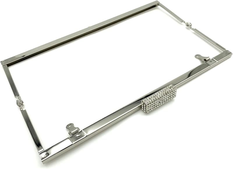 Rectangle Rhinestone Glue-In Kiss-Lock Purse Frame, 9 1/2" x 3" (24 x 7.5 cm)