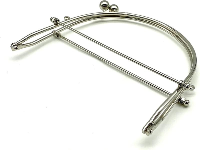Sew-In Kiss-Lock Purse Frame with Handle, 6 1/8" x 5 3/4" (15.5 x 14.5 cm)