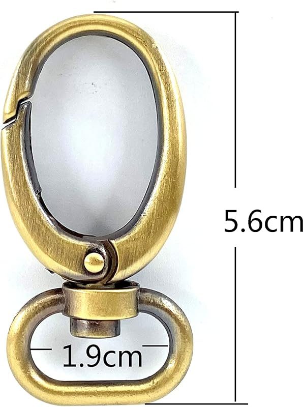 Oval Push-Gate Swivel Snap Hook, Large