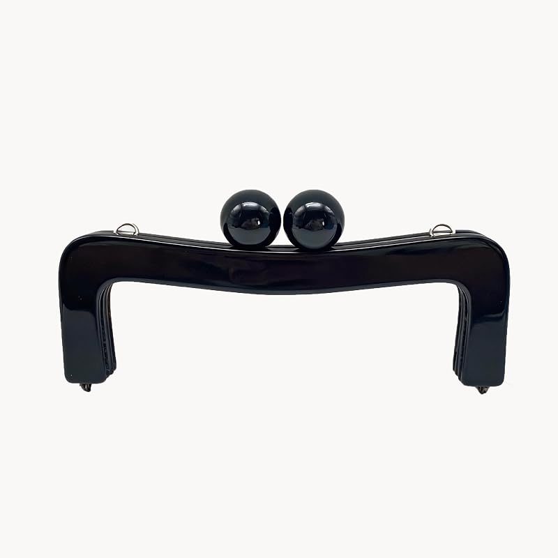 Acrylic Kiss-Lock Purse Frame with Chain Loops, 21.5 x 7.5 cm