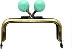 Half-Round Color-Ball Glue-In Kiss-Lock Purse Frame, 8 x 4 cm