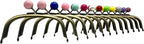 Half-Round Color-Ball Glue-In Kiss-Lock Purse Frame, 11 x 5 cm