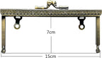 Rectangle Olive-Clasp Sew-In Kiss-Lock Purse Frame, 15 x 7 cm