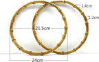 Round Shape Bamboo Bag Purse Handles for Knitting Bag Purse Handle Making / Natural