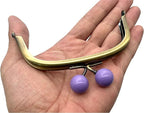 Half-Round Color-Ball Glue-In Kiss-Lock Purse Frame, 11 x 5 cm