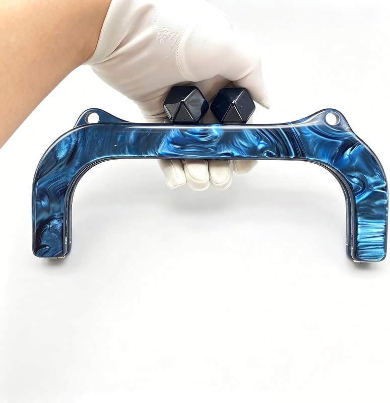 Rectangle Acrylic Purse Frame, 10" x 4" (25 x 10 cm) - Faceted Bead Clasp