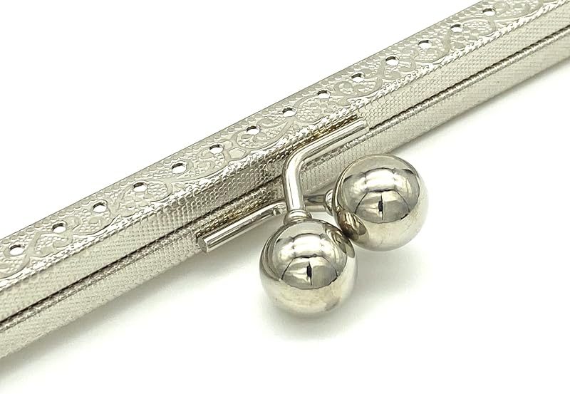 Rectangle Sew-In Kiss-Lock Purse Frame, 8" x 2 9/16" (20.5 x 6.5 cm) - with Chain Loops
