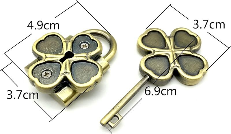 Bag Purse Clutch Padlock with Key zinc alloying for Jewelry Necklace Charm Box Making Hardware Anti Bronze