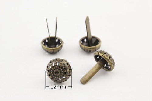 12mm Dome shape bag purse feet Nickel Anti brass
