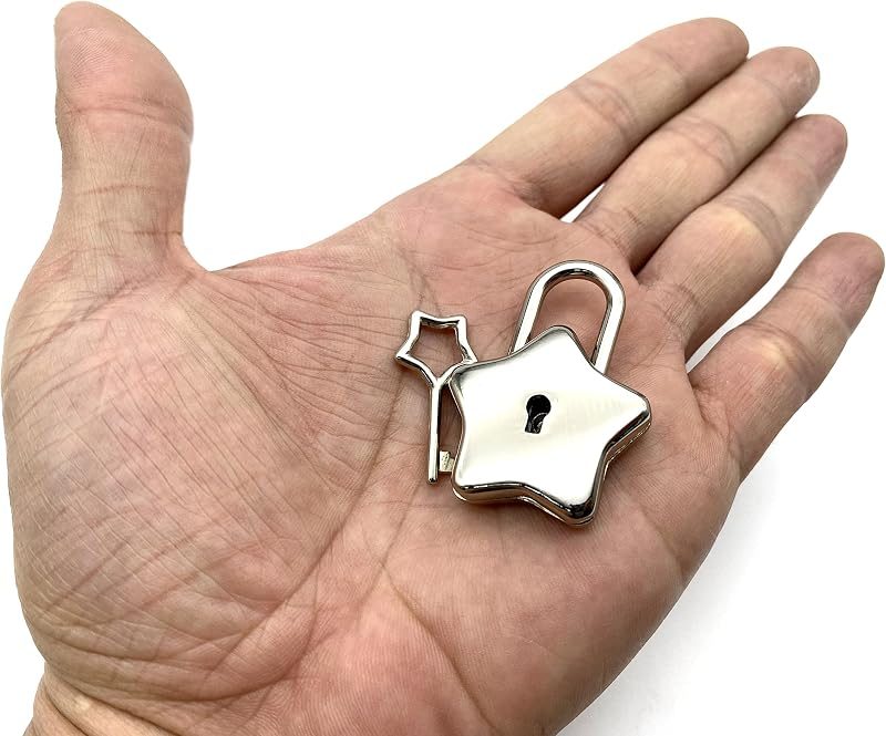 Bag Purse Clutch Padlock with Key Star Shape zinc alloying for Jewelry Necklace Charm Box Making hardware1.22 X