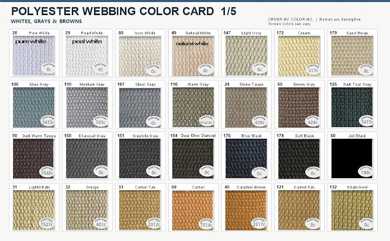 Cotton-Feel Polyester Webbing for Sewing and Bag Handles - Width 1 1/2" to 2"