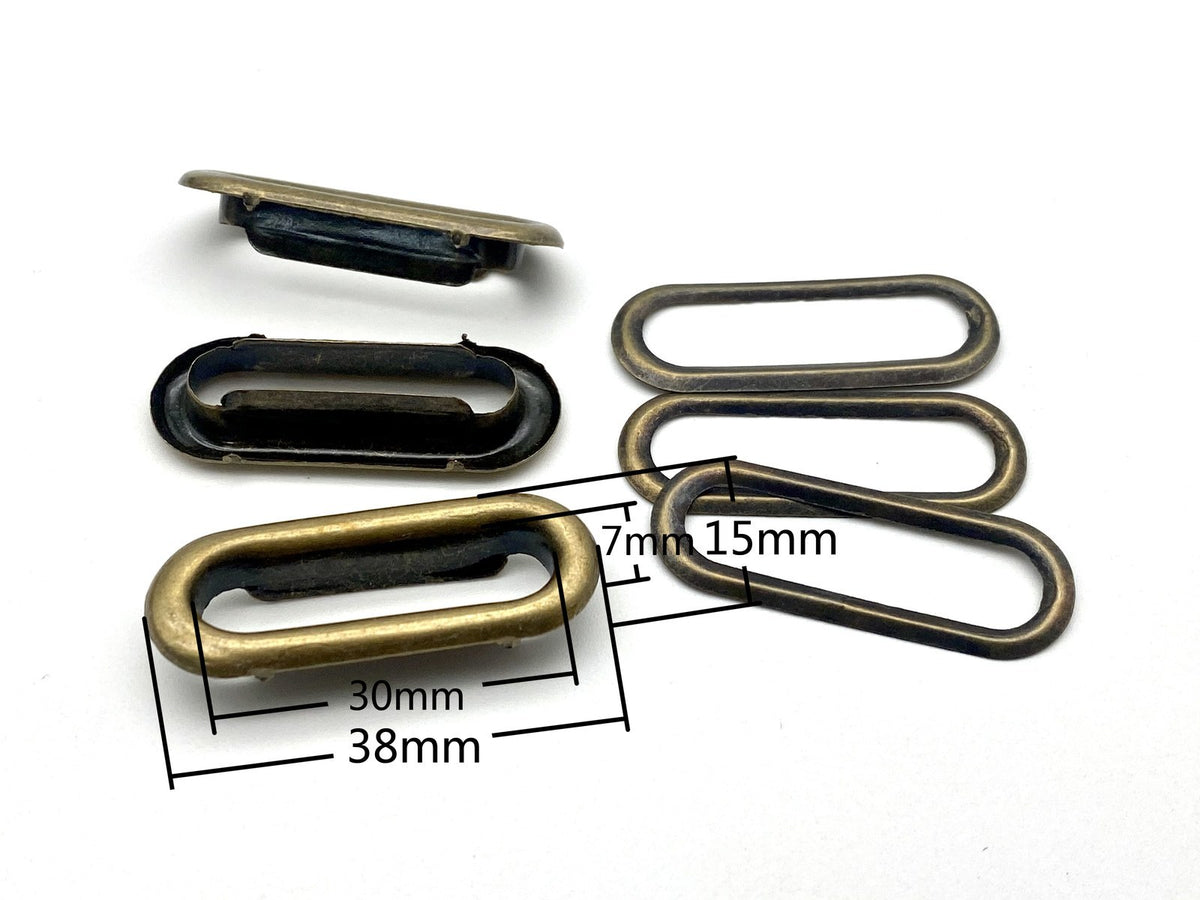 Iron Oval Eyelets Grommets and washers for Leather Purse Shoe Paper DIY Crafts Inner Width - Oval Grommet, Alloy/Iron