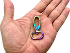 Oval Push-Gate Swivel Snap Hook, Compact