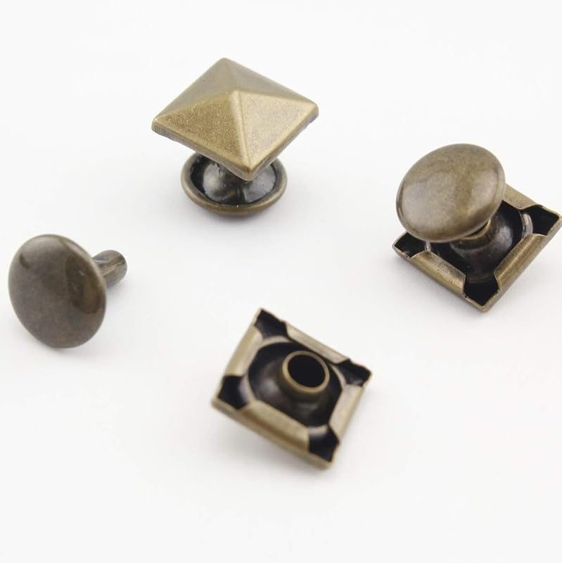 Pyramid Rivet / Copper Double Cap, Purse Rivets Studs Spots for Leather Bag Making Clothing Shoes Anti Bronze
