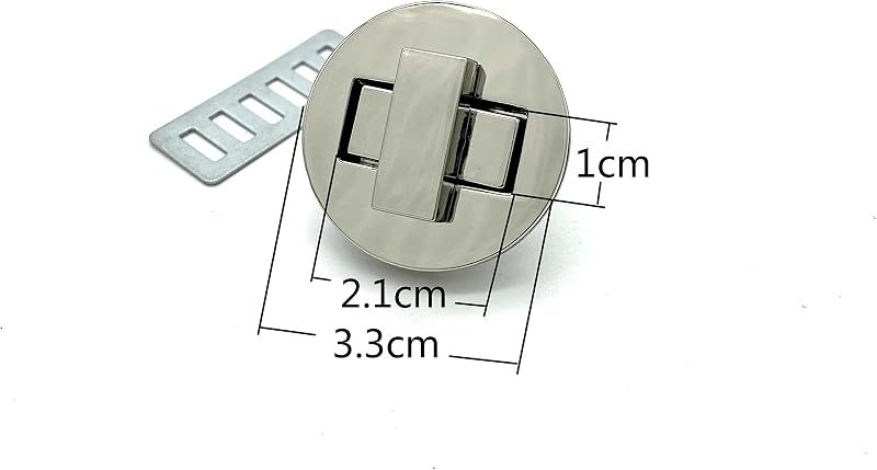 Round Twist Turn Lock Clasp Purse Closure Lock Zinc alloying for Purse Bag Wallet Clutch Making 1.3" (33 mm)