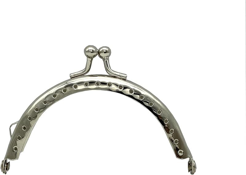 Sew-In Kiss-Lock Purse Frame, 3 3/8" x 1 3/4" (8.5 x 4.5 cm) - 6mm Ball Clasp